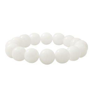 White Onyx Beaded Stretch Bracelet 100.00 ctw up to 16 round 12mm size is 2 inch